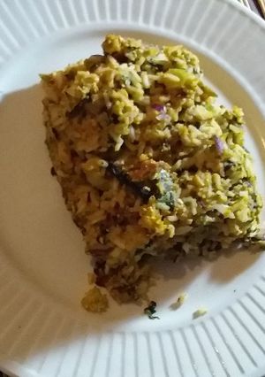 Una foto de Budín de arroz y vegetales