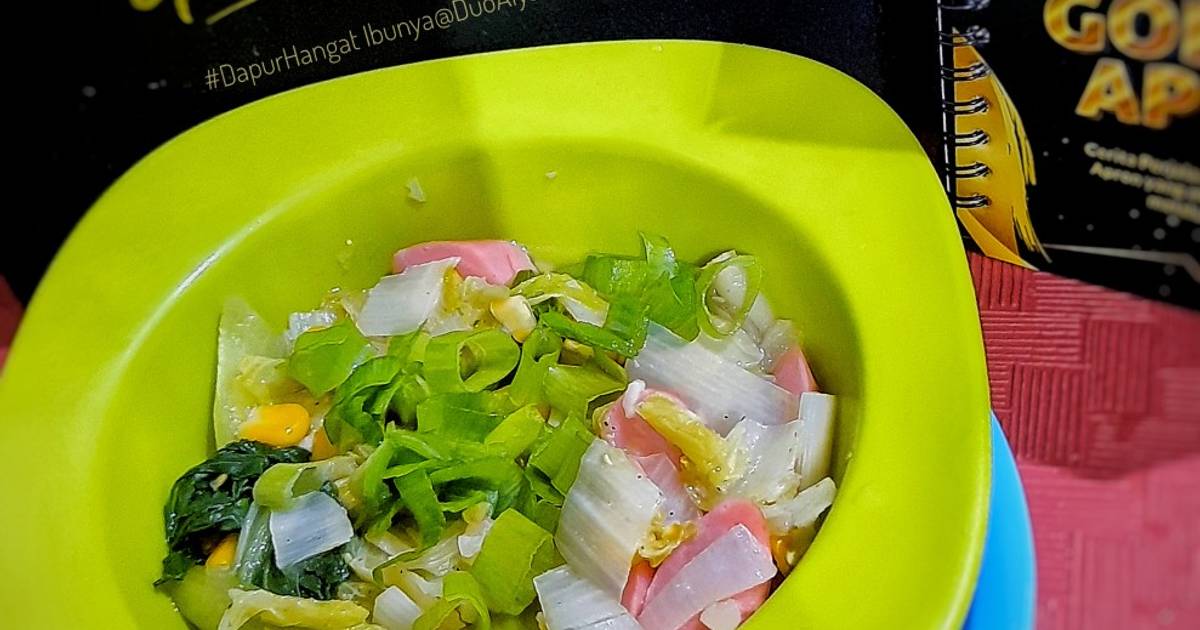 Resep Pgba02 Cah Sawi Putih Campur Jagung Manis Oleh Dapurhangat