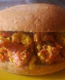 Sánguche de salchicha huachana