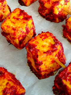 A picture of Peri Peri Paneer Tikka Recipe with Homemade Peri Peri sauce.