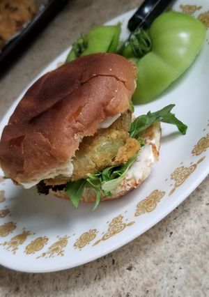 A picture of Vegan Fried Green Tomato Sandwich.