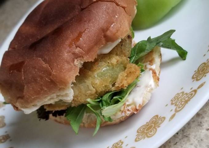 Recipe of Super Quick Homemade Vegan Fried Green Tomato Sandwich