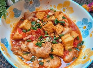 Hình của món Đậu hũ và thịt vai xay sốt cà chua.