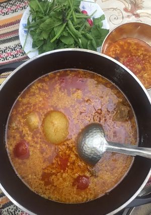 عکسی از دستور آبگوشت خوشمزه ی مامان پز