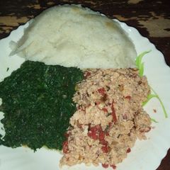 Ughali spinach and eggs#themechallenge#presentation A picture of Ughali spinach and eggs#themechallenge#presentation.