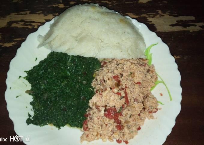 Ughali spinach and eggs#themechallenge#presentation