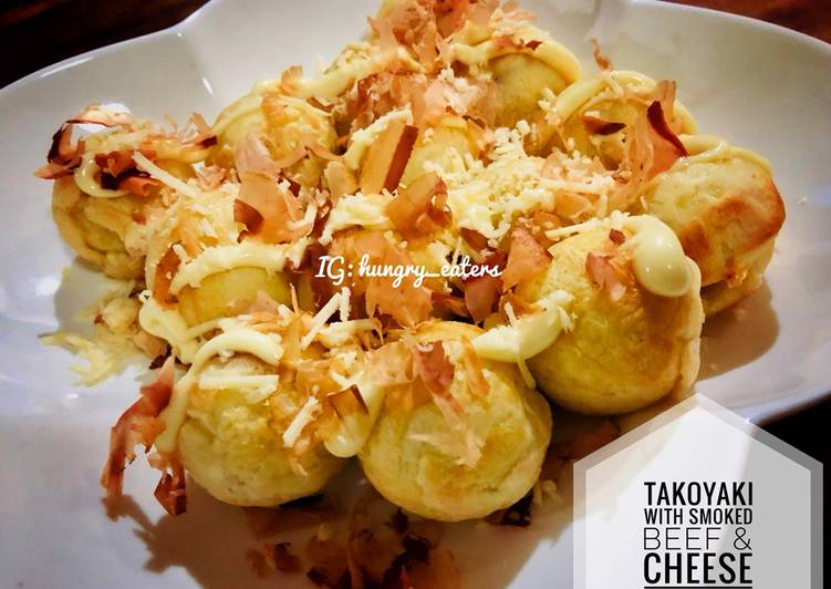 Takoyaki with smoke beef & cheese ❤️