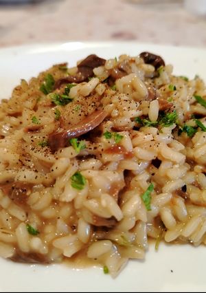 A picture of Risotto with Dried Porcini Mushrooms.