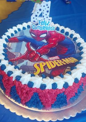 Una foto de Torta Spiderman