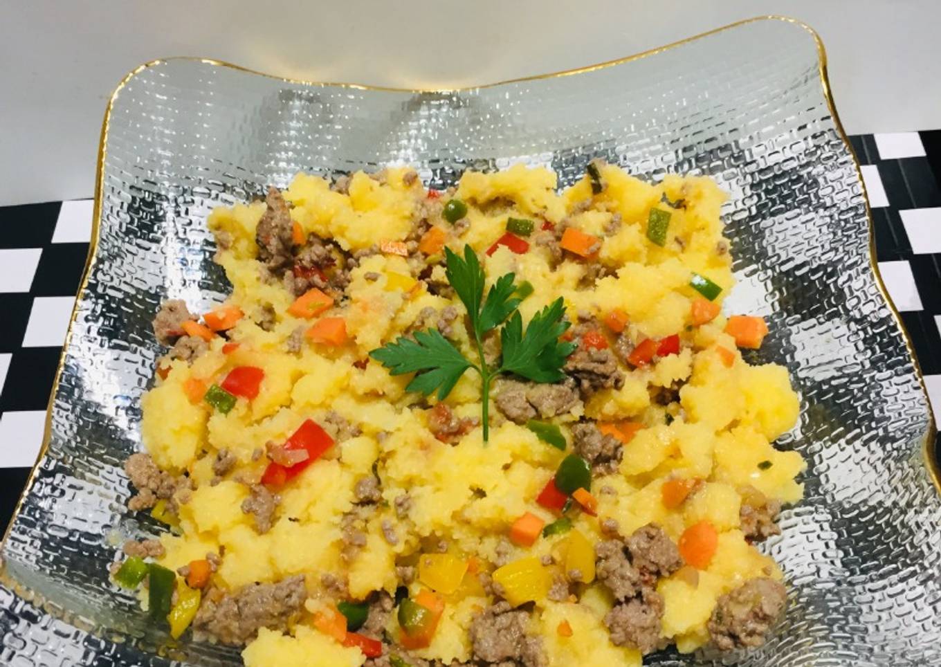 Cuscuz de Polenta con carne molida vegetales !!