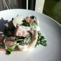 A picture of Watermelon & Feta Cheese salad.