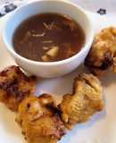 Dados de cerdo crocantes con salsa agridulce