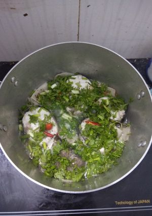 Hình của món Cá lóc om măng chua trắng.