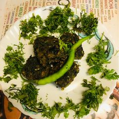 A picture of Coriander vadi.