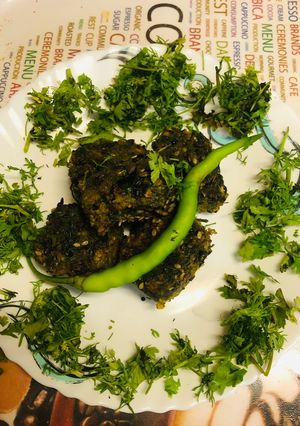 A picture of Coriander vadi.