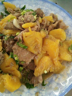 Hình của món Thịt bò xào thơm.