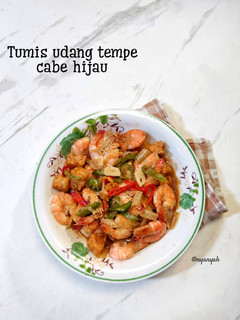 Foto resep Tumis Udang Tempe Cabe Hijau