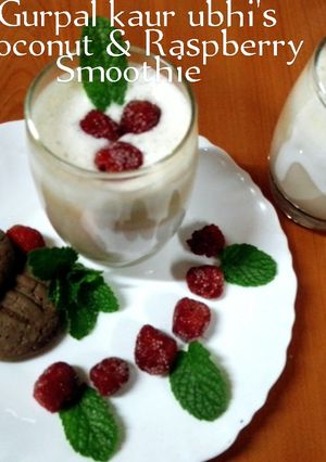 A picture of Coconut & Raspberry smoothie 🥤.