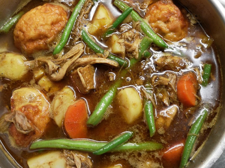 Resep Ayam suwir sayur bumbu rawon Anti Gagal