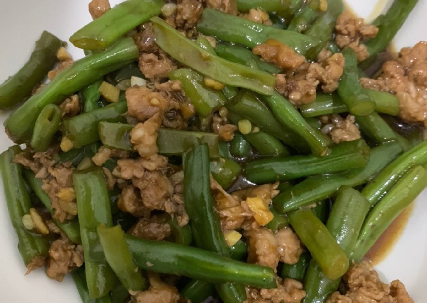 Tumis Buncis Daging Cincang
