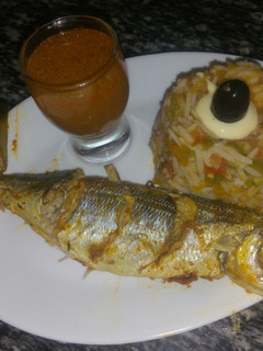 صورة لوصفة حوت 🐟 بالارز والخضار 😛