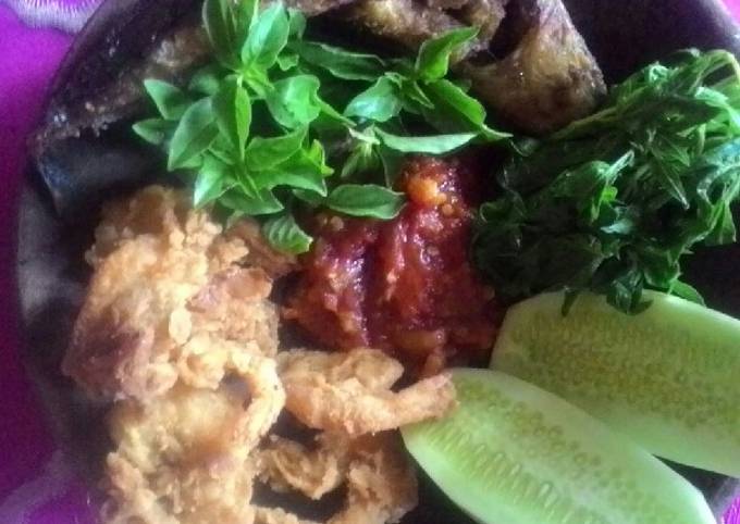 Cara Bikin Lalapan sambal Leudsati (Lele, udang, sayur, timun) Istimewa