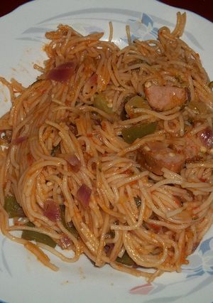 A picture of Delicious Sausage and spaghetti Combo#localcontest.