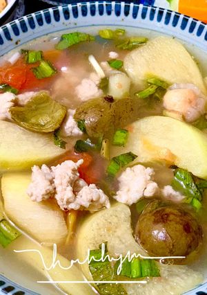 Hình của món Canh Sấu Thịt Băm.