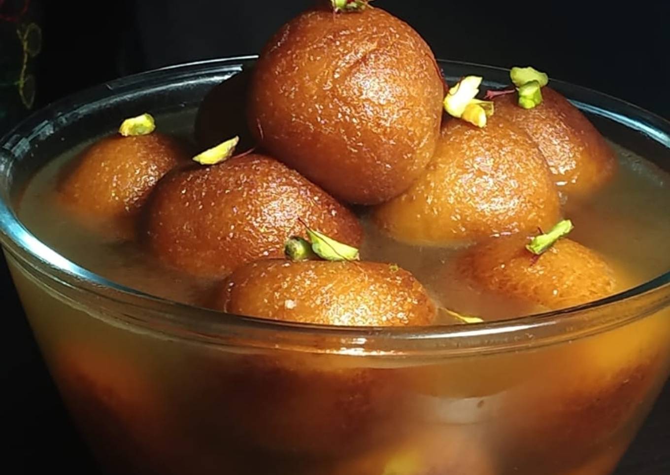 Mawa gulab jamun stuff with kesar pista