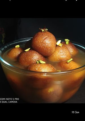 A picture of Mawa gulab jamun stuff with kesar pista.