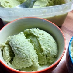 Homemade Lemon Balm (or Mint) Ice Cream A picture of Homemade Lemon Balm (or Mint) Ice Cream.