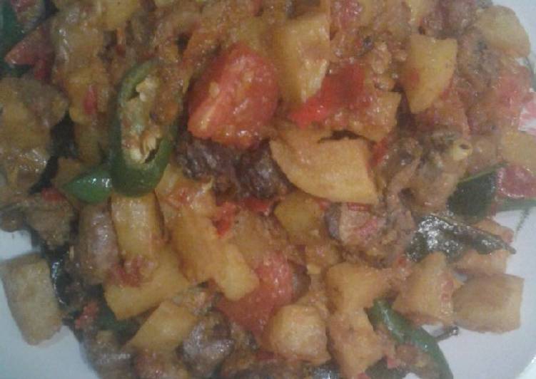 Cara mudah mengolah Kentang ati ampela saos tiram, Bisa Manjain Lidah