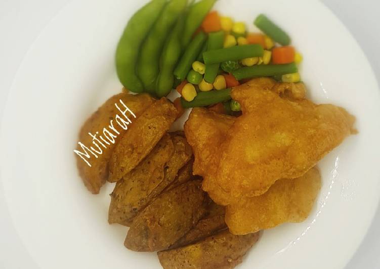 Cara Memasak Fried Dory &amp; Potato Wedges yang Lezat