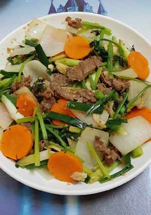 Hình của món Thịt bò xào rau củ.
