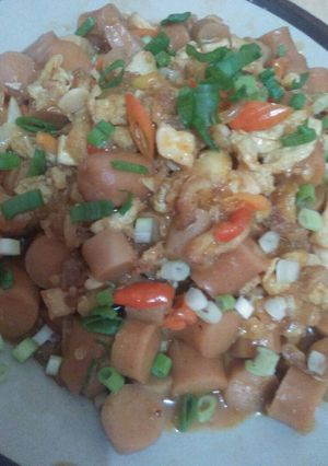 Foto resep Barbeque Sausages With Scrambled Eggs