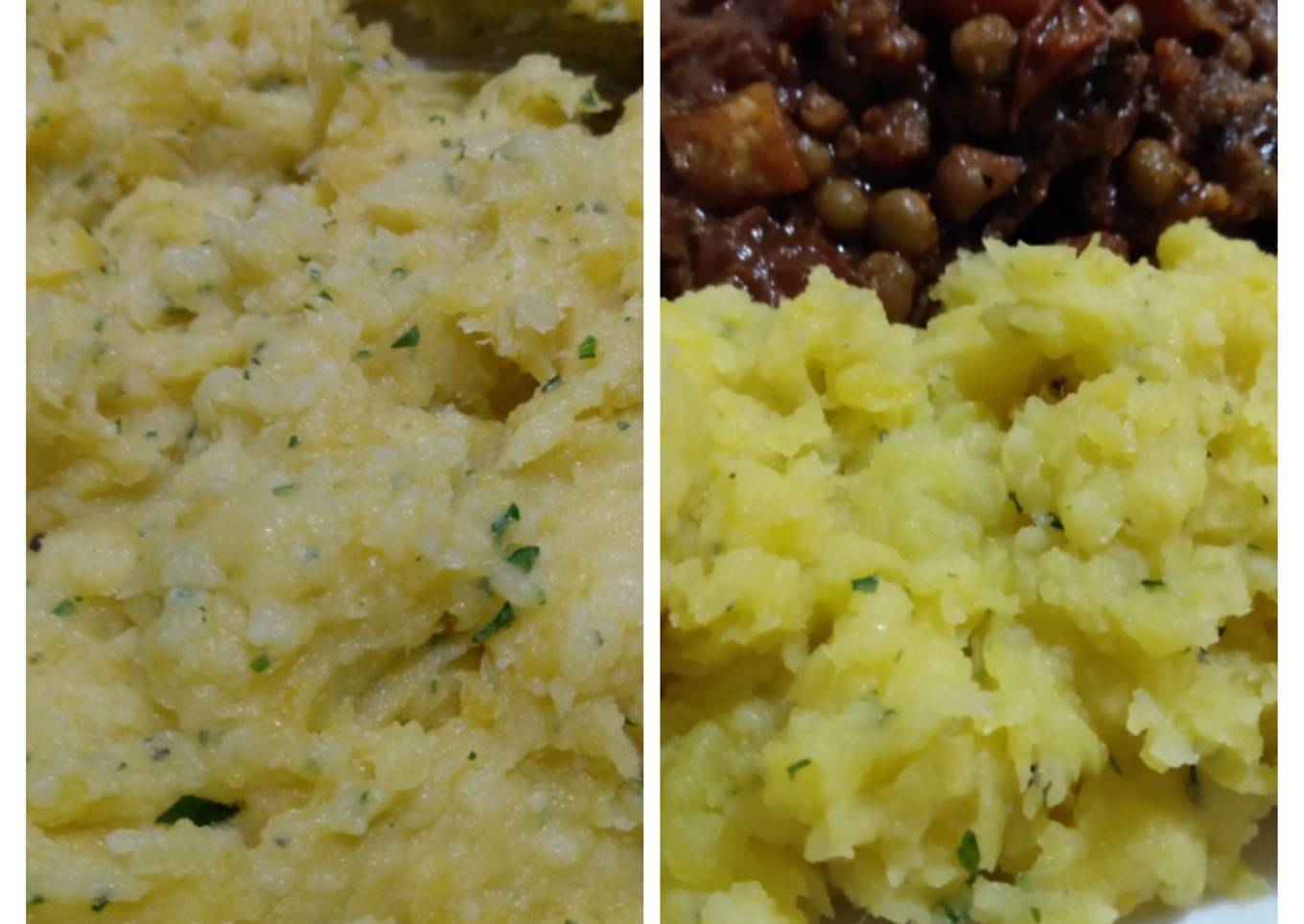 Puré distinto de papas y batatas