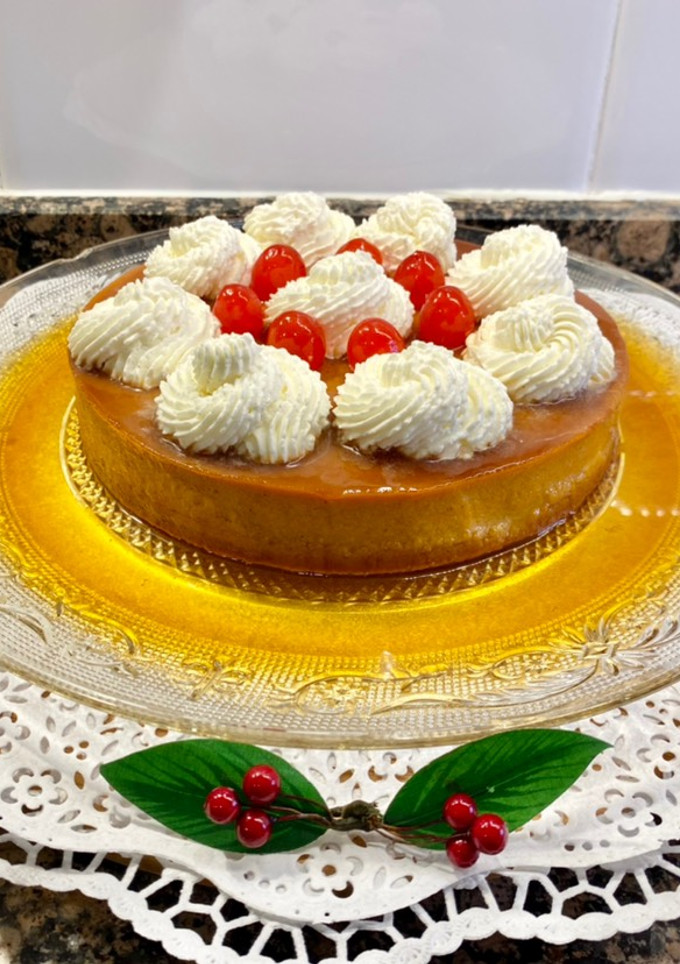 Una foto de Flan de Calabaza