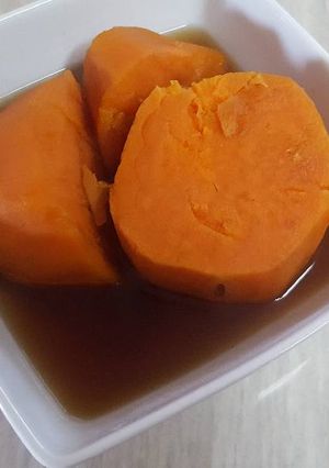 Una foto de Camote en miel/Papa Dulce con piloncillo/sweet potato