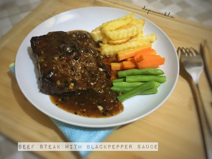 Langkah Gampang Membuat Resep Beef Steak With Blackpepper Sauce yang  Bikin Ketagihan Anti Ribet, Menggugah Selera