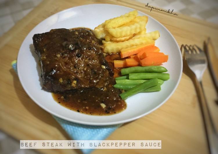Resep Beef Steak With Blackpepper Sauce, Menggugah Selera