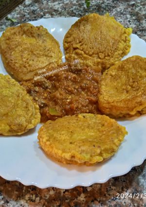 Une photo de Maâkouda à la sauce tomate et le foie de poulet 🥔🥚🌶️
