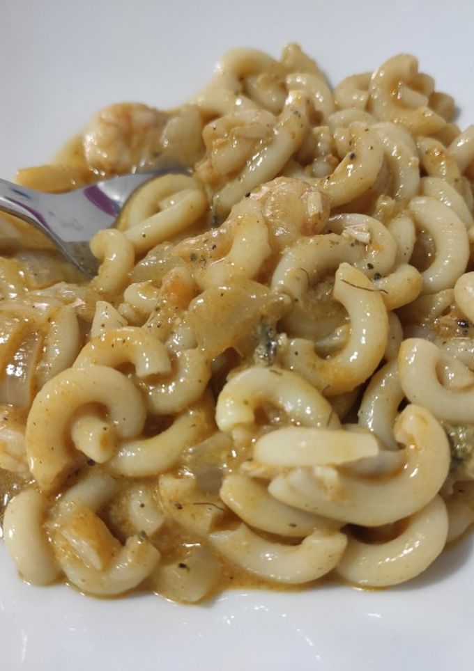 Una foto de Fideuá con mejillones enlatados