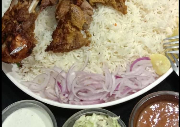 Steps to Prepare Award-winning Mutton roasted tandori leg with simple zeera rice