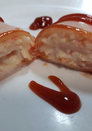 Una foto de Rollitos de jamón cocido con mayonesa de cangrejo