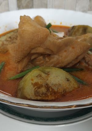 Foto resep Kare ayam kampung plus terong ungu..... 😋😋😋