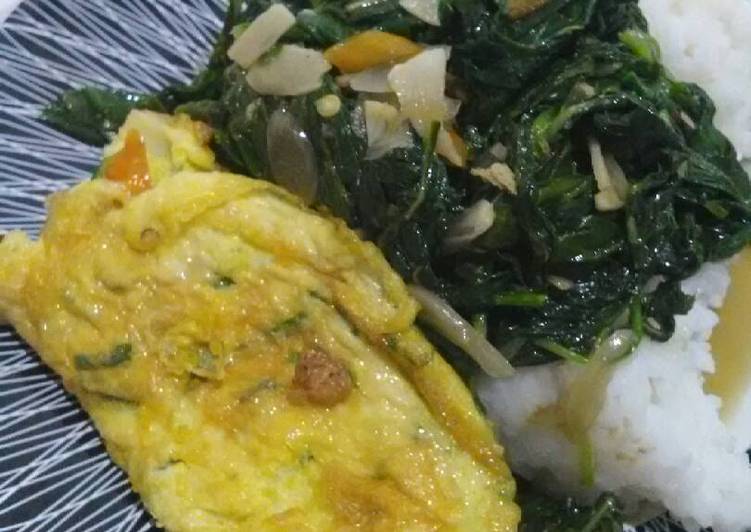 Tumis bayam saus tiram