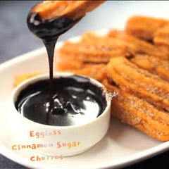 A picture of Eggless Cinnamon Sugar Churros.