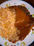Mole con pollo de vaso