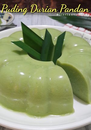 Foto resep Puding Durian Pandan