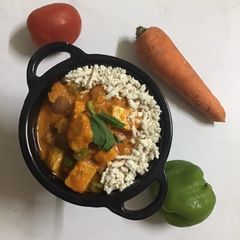 A picture of Veg. tofu sabzi.